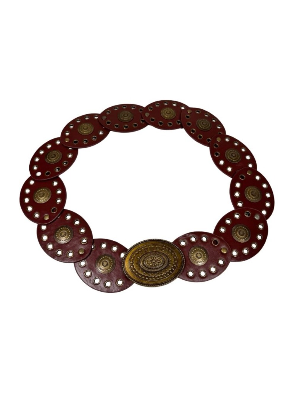 Y2K Fairy Grunge Boho Wide Belt Brown Leather Oval Buckle Adjustable Gipsy - Picture 5 of 10